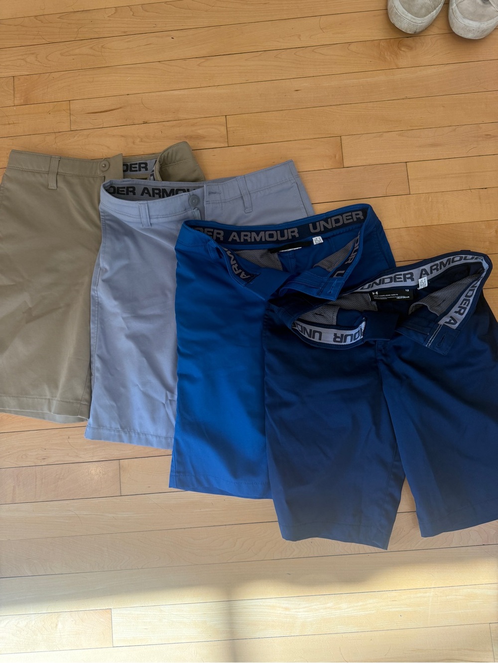 Under Armour boys  Hybrid Shorts Bundle - Tan, Light Gray, Royal & Navy